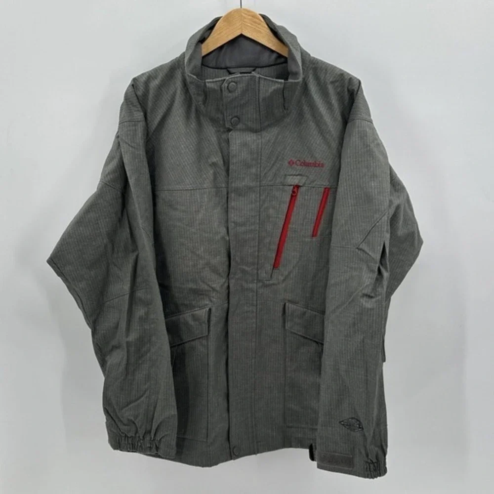 Columbia Jacket Men's XL Gray Ski Omni Shield Waterproof Breathable Ins. Shell